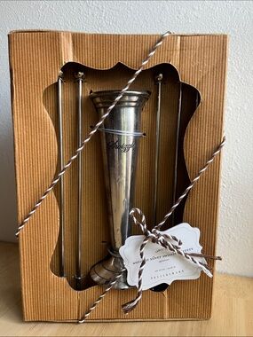 Pottery barn barware cocktail swizzle set, silver plate